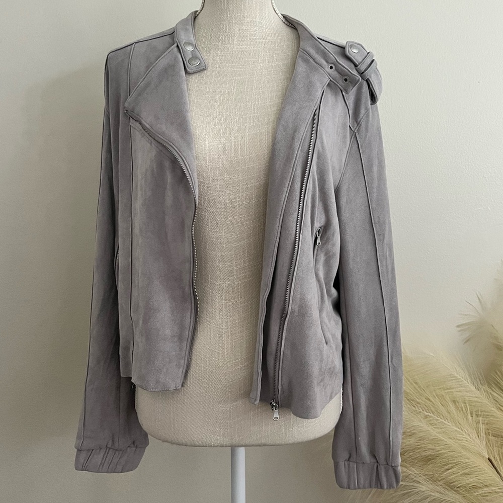 Gray Suede Light-Weight Blank NYC Jacket